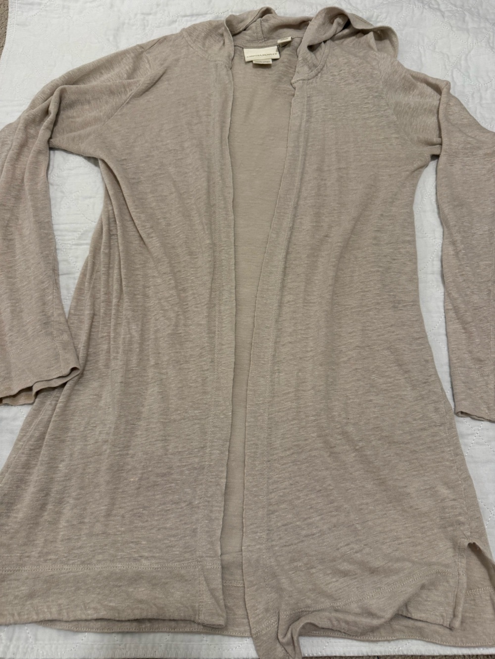 Cynthia Rowley Beige Lightweight Linen Cardigan